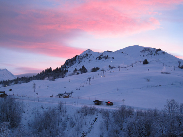 Vue depuis l'appartement hiver/View from the apartment winter-Androsace n°10-Le Grand-Bornand