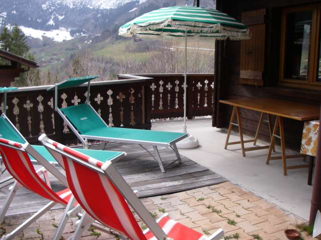 terrasse location appartement chalet arpège le grand bornand chinaillon